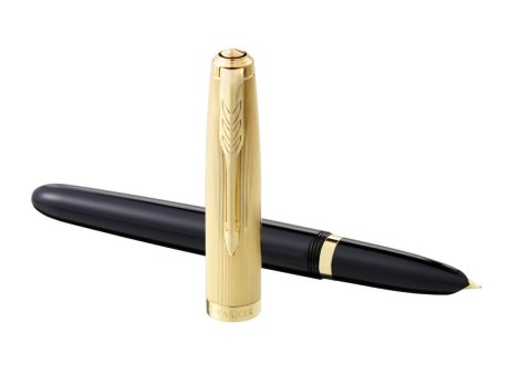 Pióro wieczne (F) - 18K PARKER 51 DELUXE BLACK GT 2123511, giftbox SALE