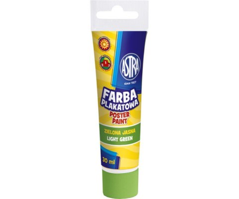 Farba plakatowa Astra tuba 30 ml - jasna zieleń, 83110910 Farba plakatowa Astra tuba 30 ml - jasna zieleń, 83110910