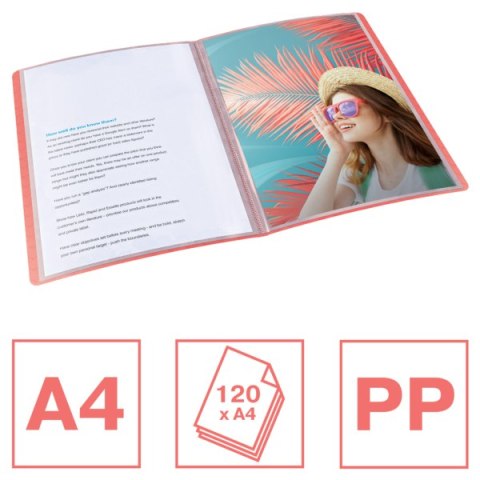 Album ofertowy Esselte ColourBreeze, z 60 koszulkami, koralowy 628443 Esselte Album ofertowy Esselte ColourBreeze, z 60 koszulkami, koralowy 628443 Esselte