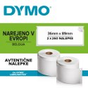 Etykieta DYMO adresowa - 89 x 36 mm biały S0722400 2 rolki po 260 etykiet