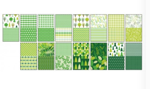 Blok z motywami GREEN, 80g/m2, A4, 15 ark, 30 motyw, Happy Color HA 3808 2030-G