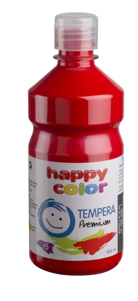 Farba tempera Premium 500ml, czerwony, Happy Color HA 3310 0500-2