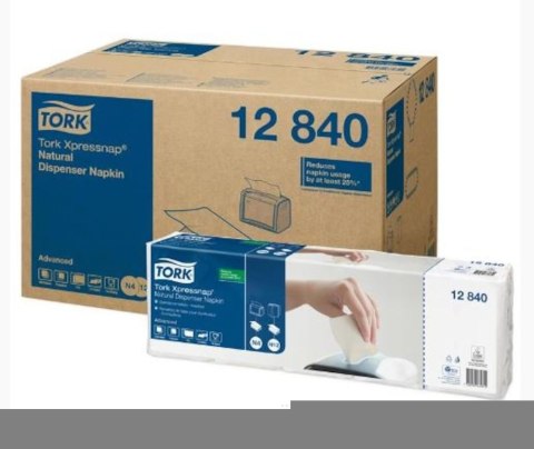 Serwetki dyspenserowe Tork, 1 warstwa, celuloza, 6x33 cm, kolor biały, 9000 szt, system N4 8op x 1125, 10840