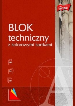 Blok techniczny kolor A4 10 kartek UNIPAP