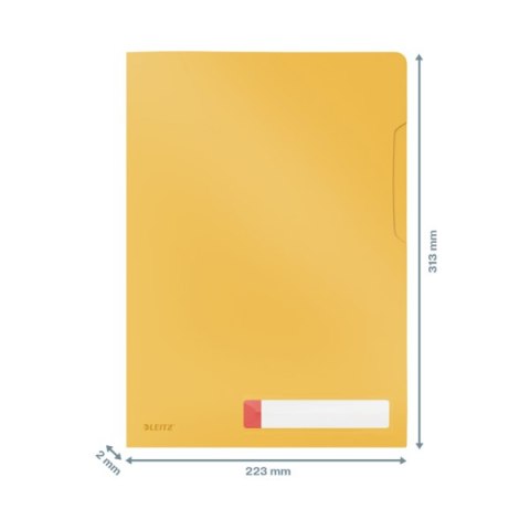 Folder A4 z kieszonką na etykietę Leitz Cosy, żółta 47080019 Folder A4 z kieszonką na etykietę Leitz Cosy, żółta 47080019