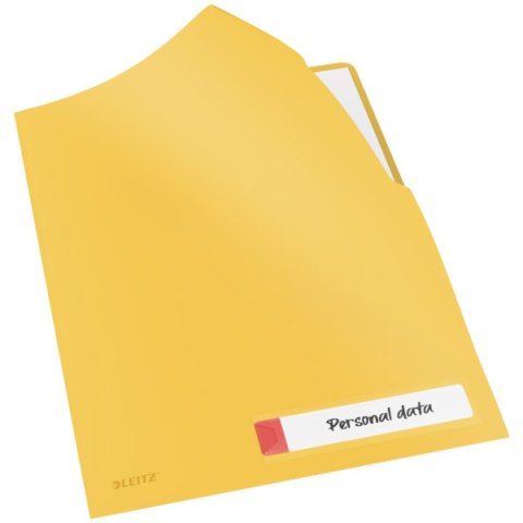 Folder A4 z kieszonką na etykietę Leitz Cosy, żółta 47080019 Folder A4 z kieszonką na etykietę Leitz Cosy, żółta 47080019