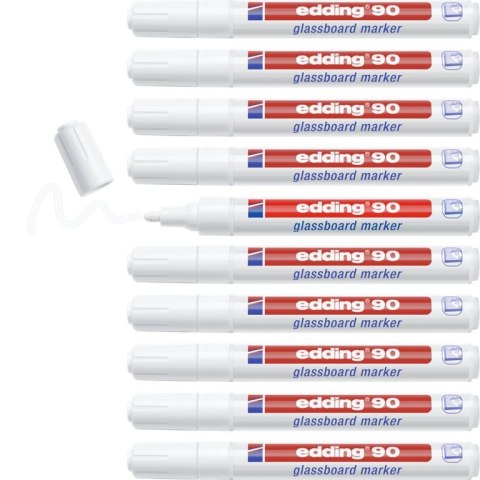 Marker EDDING do tablic szklanych biały 90/049/b ed suchościeralny