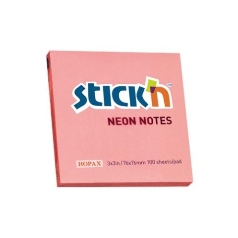 Bloczek STICKN 76x76mm różowy neonowy 100k 21166 STICKN