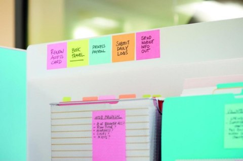 Bloczek samoprzylepny POST-IT_ Super sticky, (654-6SS-MIA), 76x76mm, 6x90 kart., paleta Miami