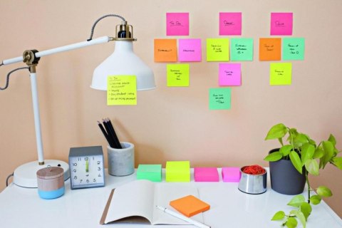 Bloczek samoprzylepny POST-IT_ Super sticky, (654-6SS-MIA), 76x76mm, 6x90 kart., paleta Miami