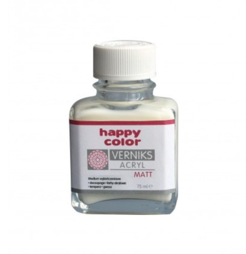 Werniks akrylowy MATT, 75 ml, przezroczysty, Happy Color HA 7380 0075-MA