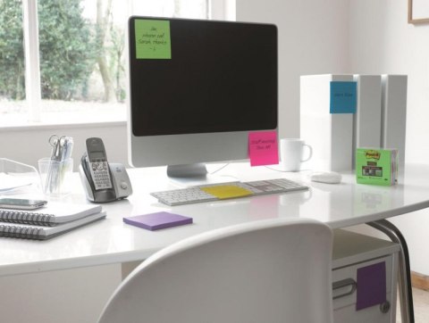 Bloczek samoprzylepny POST-IT_ Super Sticky w linie (675 - 6SSUC), 100x100mm, 6x90 kart., żółty