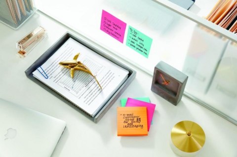 Bloczek samoprzylepny POST-IT_ Super Sticky w linie (675 - 6SSUC), 100x100mm, 6x90 kart., żółty