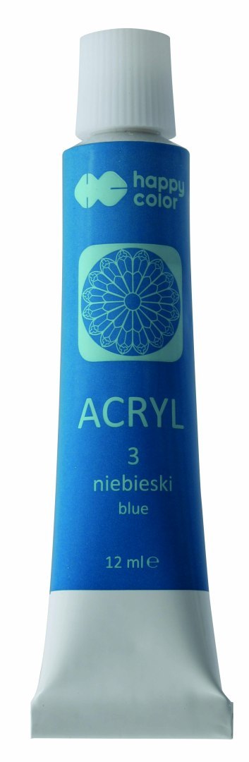 Farba akrylowa zestaw 12 kolorów x 12 ml, Happy Color HA 7370 0012-K12 Farba akrylowa zestaw 12 kolorów x 12 ml, Happy Color HA 7370 0012-K12