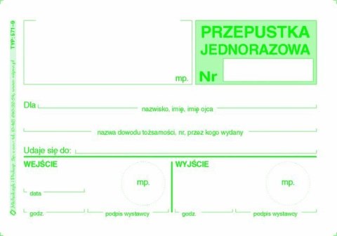 571-9 PJ Przepustka jednorazowa A7 (80 MICHALCZYK I PROKOP ) 571-9 PJ Przepustka jednorazowa A7 (80 MICHALCZYK I PROKOP )