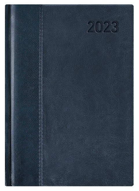 Kalendarz A5 STANDARD książkowy (KS1), 01 - granat staria / trama 2024 TELEGRAPH