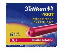 Naboje do piór, krótkie czerwone 301192 Pelikan