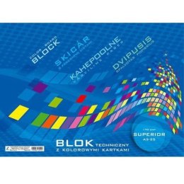 Blok techniczny kolorowy A4 10k KRESKA 12