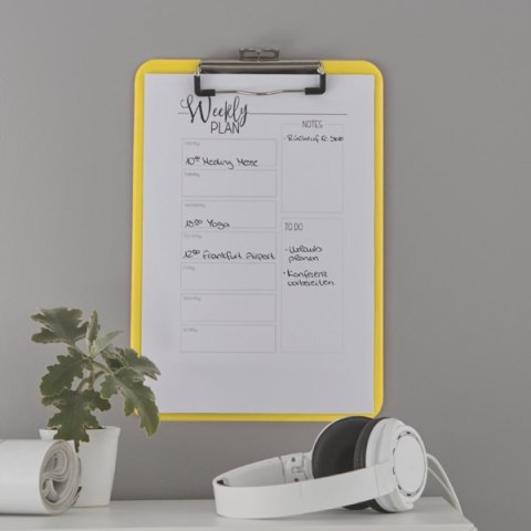 Deska z klipem Leitz WOW, żółta 39710016 Deska z klipem Leitz WOW, żółta 39710016