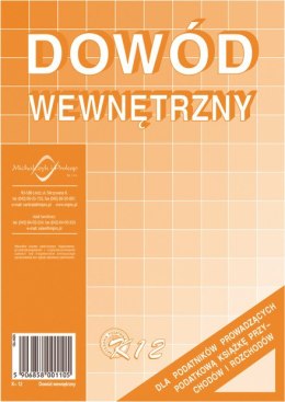 Dowód wewnętrzny dla podatników prowadzących podatkową k.p.i.r.K-12 Michalczyk i Prokop