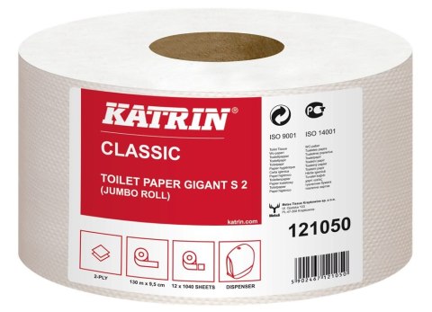 Papier toaletowy, duże rolki KATRIN CLASSIC Gigant S 2 130, 121050, opakowanie: 12 rolek