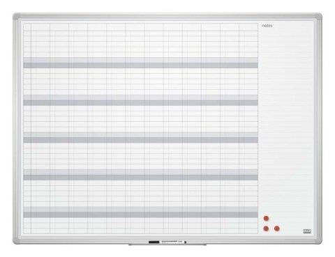 Tablica planer roczny 120 x 90 cm, rama aluminiowa, TP008 2x3