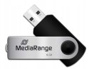 Pamięć_Pendrive MediaRange 16GB USB 2.0, obracany, srebrno-czarny, MR910