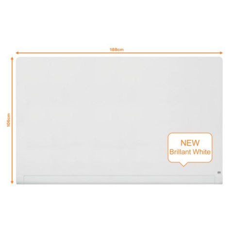 Szklana tablica Nobo Impression Pro z zaokrąglonymi rogami 1900x1000mm, lśniąca biel 1905193