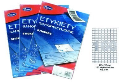 Etykiety samoprzylepne No. 034 22x12 mm GRAND 150-1061 (X)