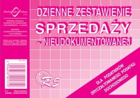 R5N Dzienne zestawienie sprzedaży (nieudokumentowanej) A6 MICHALCZYK