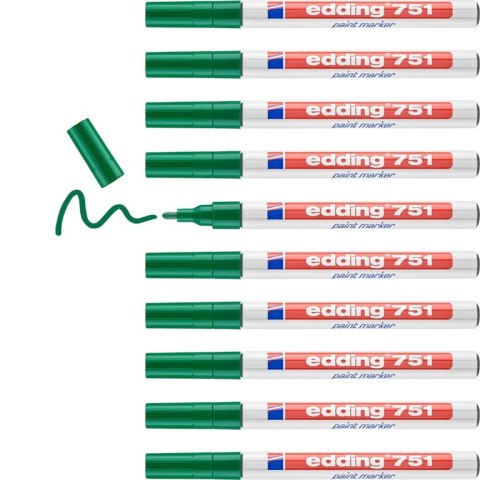 Marker lakierowy 1-2mm 751 zielony EDDING końcówka okrągła Marker lakierowy 1-2mm 751 zielony EDDING końcówka okrągła