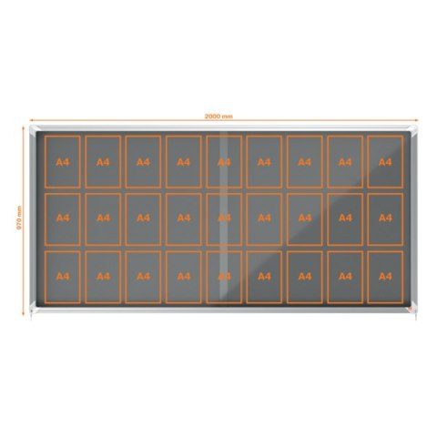 Gablota filcowa Nobo Premium Plus 27xA4, szara (drzwiczki przesówne) 1915339