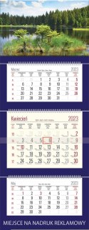 Kalendarz Trójdzielny z główką (T02) JEZIORO - granat 2024 TELEGRAPH