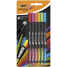 Cienkopis BIC Intensity Fine mix Rainbow Blister 6szt, 950444 (X)