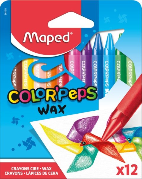 Kredki COLORPEPS świecowe 12 kolorów 861011 MAPED