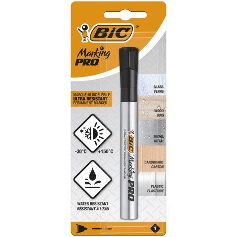 Marker permanentny BIC PRO czarny okrągła końcówka Blister 1szt, 964787