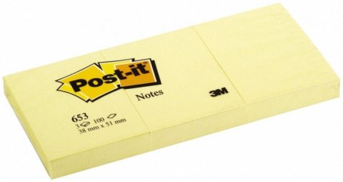 Bloczki 3M POST-IT 653 38x51mm żółte 3x100kartek FT510060476