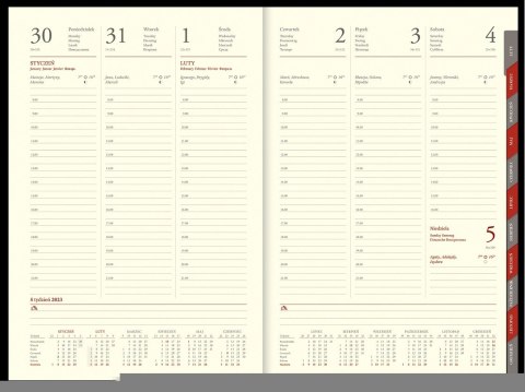 Kalendarz Cross z gumką i ażurową datówką B5 Tygodniowy 204 B5TRK czarny WOKÓŁ NAS