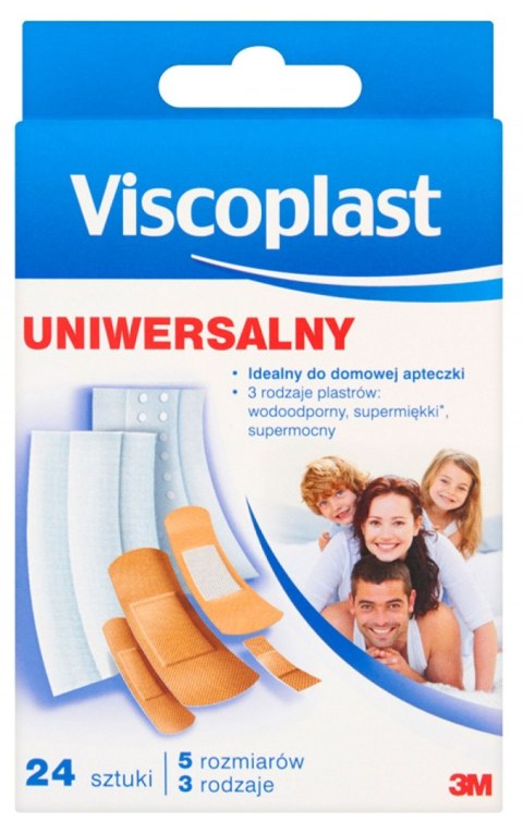 Zestaw plastrów VISCOPLAST, 24szt., 3rodzaje/5rozmiarów UNIWERSALNE YP201111603