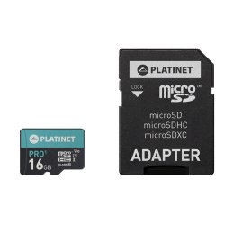 Karta pamięci Micro SDhc + adapter 16GB class10 UIII 90MB/s Platinet PMMSD16UI