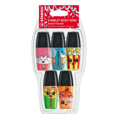 Zakreślacz STABILO BOSS MINI Sweet Friends etui 5 szt 07/05-28