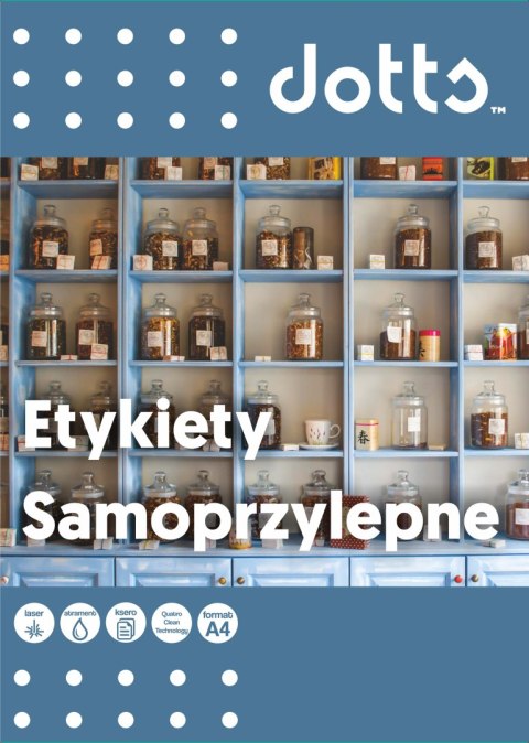 Etykieta samoprzylepna DOTTS A4 (100ark) 105x148mm (4 etyk/arkuszu)