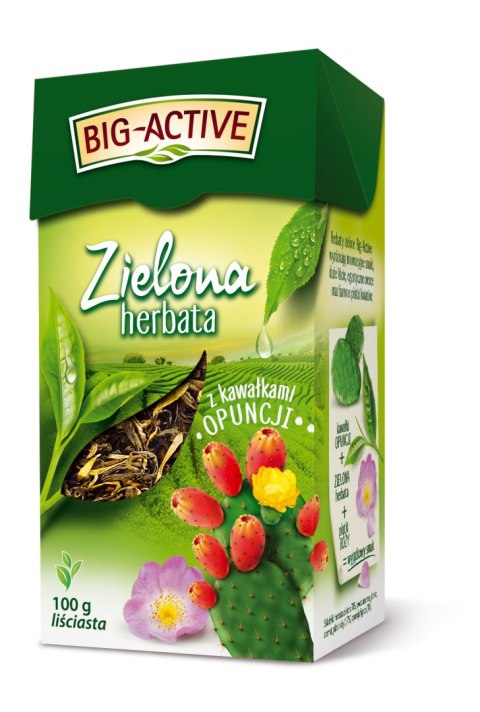 Herbata BIG-ACTIVE kawał.OPUNCJI 100g liściasta zielona