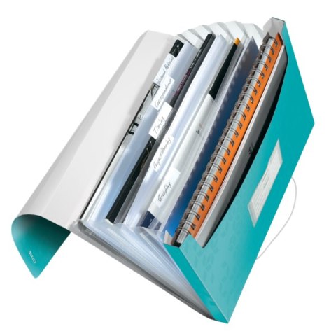 Teczka 6przegródek LEITZ WOW A4 turkusowa 250k 45890051