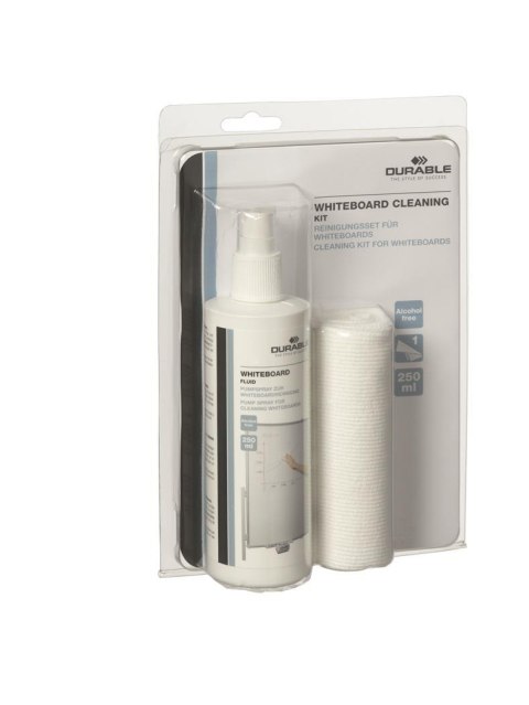 Zestaw do czyszczenia tablic suchościeralnych DURABLE (583300) płyn250ml+ściereczka z mikrofibry