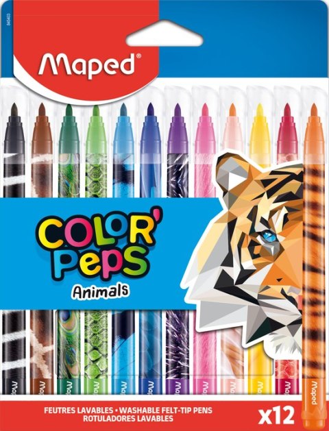 Flamastry COLORPEPS ANIMALS 12 szt. Maped 845403