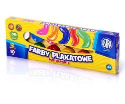 Farby plakatowe Astra 12 kolorów - 10 ml, 83115902 Farby plakatowe Astra 12 kolorów - 10 ml, 83115902