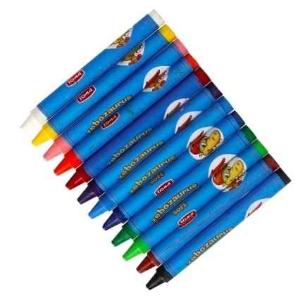 Kredki szkolne świecowe ZĘBOZAURUS 10cm SOFT- 12 kolorowe, trójkątne mix TO-559 Toma Kredki szkolne świecowe ZĘBOZAURUS 10cm SOFT- 12 kolorowe, trójkątne mix TO-559 Toma