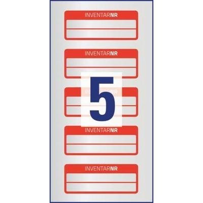 Tabliczki inwentaryzacyjne poliestrowe srebrne do opisu ręcznego, 50 szt., 50x20mm, czerwone, 2 pola na tekst, AVERY ZWECKFORM, 