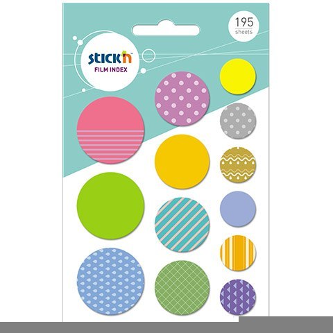 Zakładki indeksujące STICKN kształty, różne rozmiary KOŁA 195szt. 21761